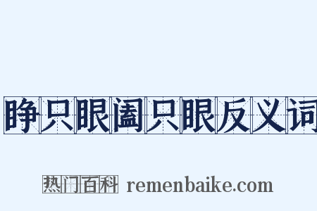 睁只眼阖只眼反义词是什么意思的图片